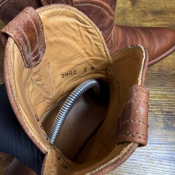 Tecovas‎ Boots Brown Leather Cowboy Western Ankle Boots Women Size 7B 2002 - Picture 5 of 6
